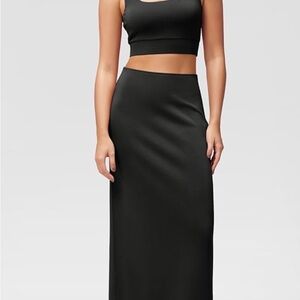 Stretchy Black Maxi Skirt ODODOS Brand